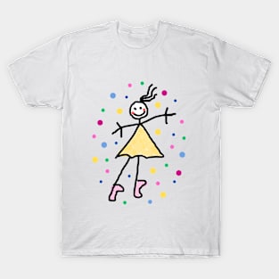 little ballerina with yellow tutu  and dots T-Shirt